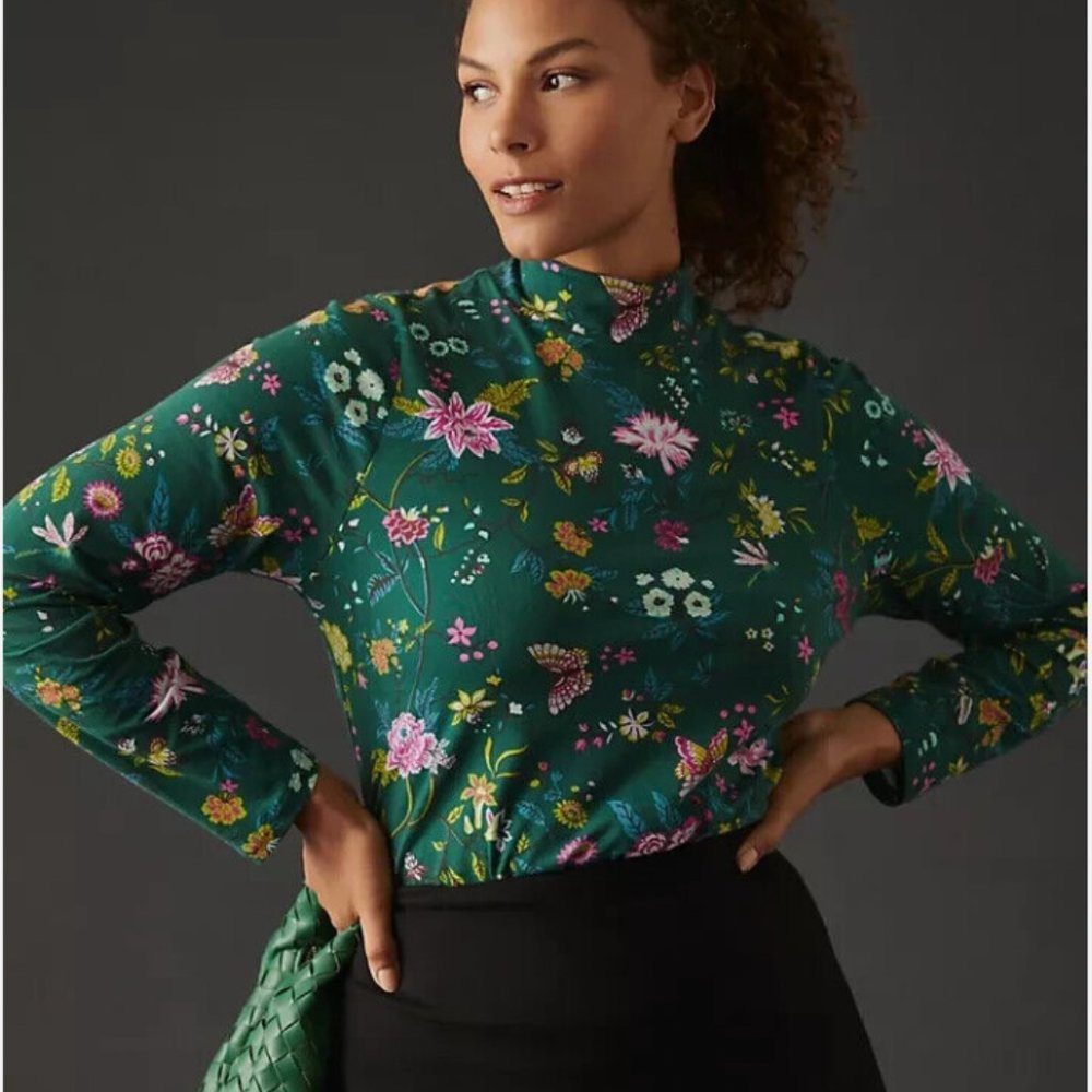 Anthropologie Maeve Printed Turtleneck 3X NWOT